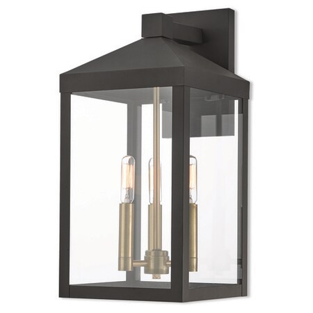 Livex Lighting Nyack 3 Light Bronze Outdoor Wall Lantern 20584-07